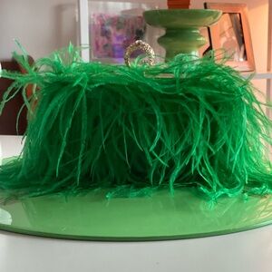 Green Feathered Clutch 💚✅